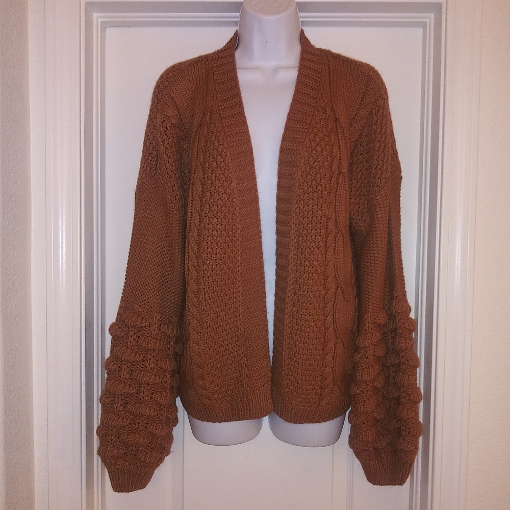 Emmer And Oats Balloon Sleeve PomPom Sweater